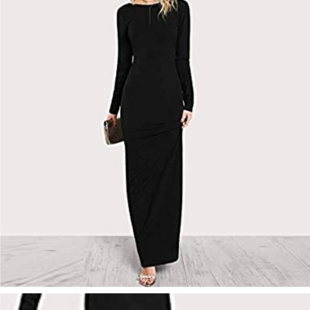 COS cotton long sleeves dress with belt Medium